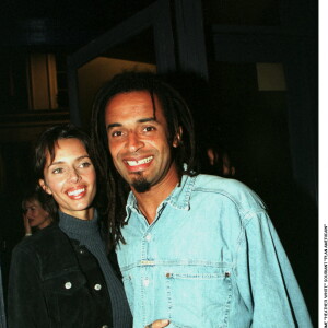 Yannick Noah et Heather Stewart Whyte à l'anniversaire des Bains Paris le 12 mars 1997