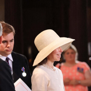 Le prince Harry, duc de Sussex et Meghan Markle, duchesse de Sussex - Les membres de la famille royale et les invités lors de la messe célébrée à la cathédrale Saint-Paul de Londres, dans le cadre du jubilé de platine (70 ans de règne) de la reine Elisabeth II d'Angleterre. Londres, le 3 juin 2022. 