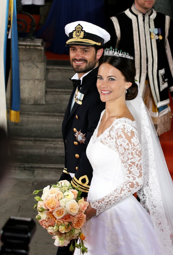 Le prince Carl Philip de Suède et Sofia Hellqvist Sortie de la chapelle royale - Mariage du prince Carl Philip de Suede et Sofia Hellqvist à Stockholm.