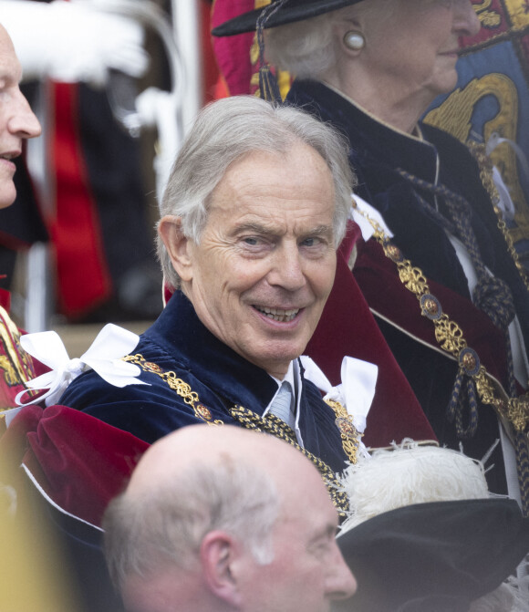Tony Blair - Cérémonie de l'ordre de la Jarretière à la chapelle Saint-Georges du château de Windsor. Londres, la 13 juin 2022.