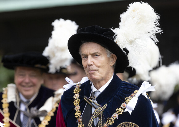 Tony Blair - Cérémonie de l'ordre de la Jarretière à la chapelle Saint-Georges du château de Windsor. Londres, la 13 juin 2022.