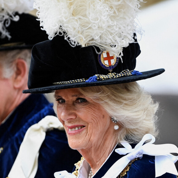 Le prince Charles et Camilla Parker Bowles - Cérémonie de l'ordre de la Jarretière à la chapelle Saint-Georges du château de Windsor. Londres