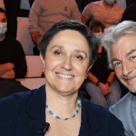 Danielle Moreau, Gilles Verdez - Enregistrement de l'émission "TPMP (Touche Pas à Mon Poste)", présentée par C.Hanouna et diffusée en direct sur C8 le 7 mars © Jack Tribeca / Bestimage 