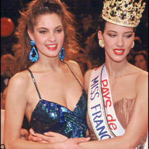 Archives- Mareva Georges et Linda Hardy, élue Miss France 1992.