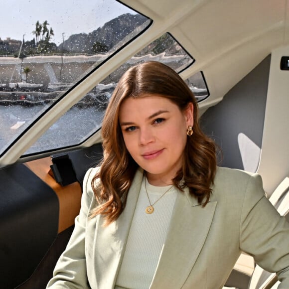 Camille Gottlieb (marraine de Monaco One) lors du baptême de la navette Monaco One qui reliera les ports de Monaco et Vintimille, à Monaco, le 8 mars 2021. © Bruno Bebert / PRM / Bestimage 