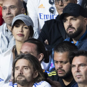 Nabilla (enceinte) et son mari Thomas Vergara - Les célébrités assistent à la victoire du Real Madrid face à Liverpool (1-0) en finale de la Ligue des Champions au stade de France, le 28 mai 2022. © Cyril Moreau / Bestimage