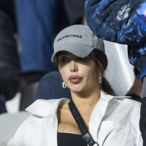 Nabilla Vergara (enceinte) - Les célébrités assistent à la victoire du Real Madrid face à Liverpool (1-0) en finale de la Ligue des Champions au stade de France, le 28 mai 2022. © Cyril Moreau / Bestimage