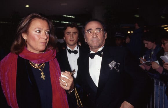 Claude Brasseur, sa femme Michèle et leur fils Alexandre à Paris le 24 juin 1991. © Jean-Claude Woestelandt / Bestimage