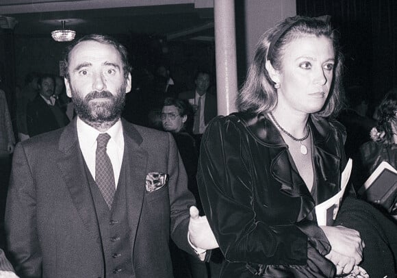 Claude Brasseur et sa femme Michèle Cambon au Théâtre Montparnasse à Paris. Le 28 septembre 1983 © Jean-Claude Woestelandt / Bestimage