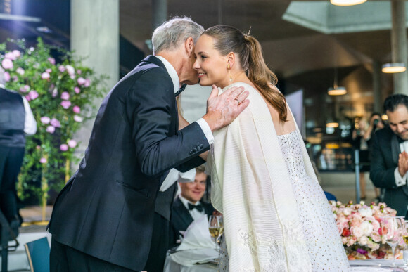 Jonas Gahr Store, premier ministre de la Norvège - La princesse Ingrid Alexandra de Norvège fête ses 18 ans lors d'un dîner de gala offert par le gouvernement à la bibliothèque nationale de Oslo le 16 juin 2022.