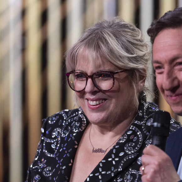 Laurence Boccolini et Stéphane Bern - Enregistrement de l'émission "Eurovision, c'est vous qui décidez", diffusée le 5 mars sur France 2 © Cyril Moreau / Bestimage