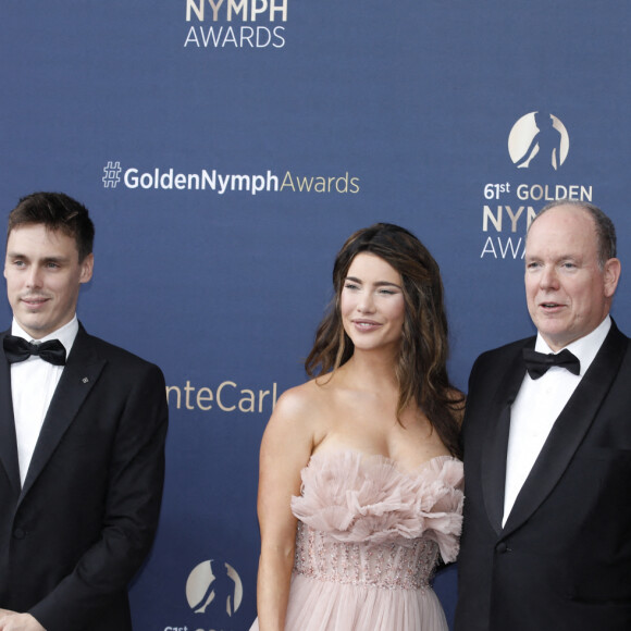 Louis Ducruet et sa femme Marie, Jacqueline MacInnes Wood, le Prince Albert II de Monaco, Camille Gottlieb - Cérémonie de clotûre du 61ème Festival de Télévision de Monte Carlo le 21 juin 2022. © Denis Guignebourg/Bestimage