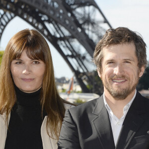 Marina Hands et Guillaume Canet - Conférence de presse de la deuxième édition du "Longines Paris Eiffel Jumping" sur le Yatch "Le Paquebot" à Paris, le 20 mai 2015.