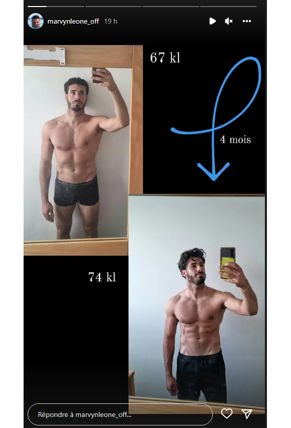 Marvyn (Koh-Lanta) dévoile sa transformation physique impressionnante réalisée en quatre mois - Instagram