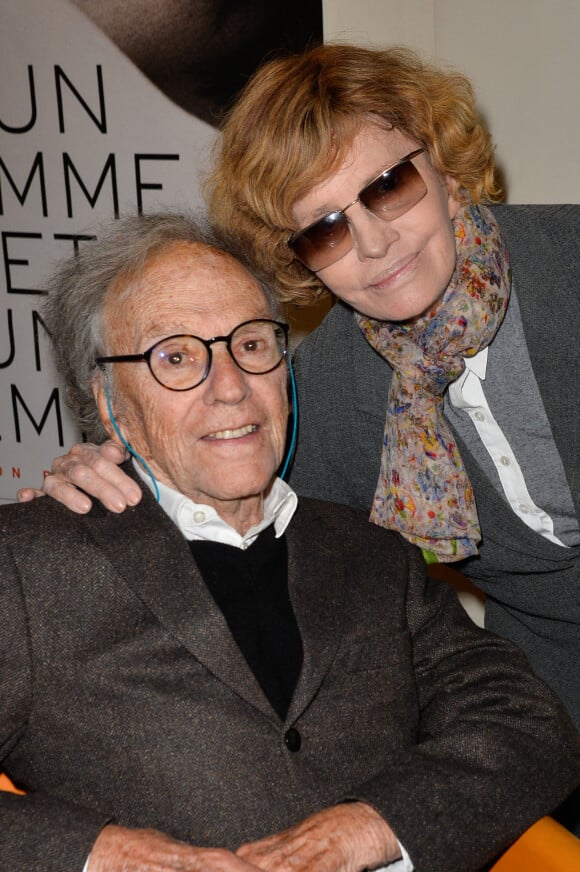 Jean-Louis Trintignant et sa femme Nadine Trintignant - People à la projection du film "Un homme et une femme" en version restaurée, pour fêter les 50 ans du film ainsi que les 13 ans de Sophie Dulac Distribution au cinéma L'Arlequin, à Paris. © Coadic Guirec/Bestimage