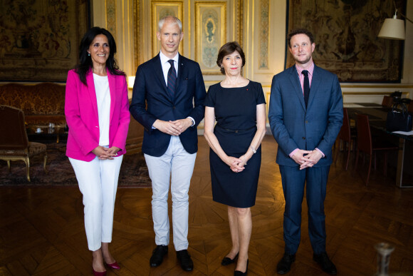 Chrysoula Zacharopoulou, Clément Beaune et Franck Riester à Paris le 21 mai 2022