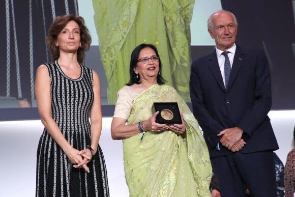 Exclusif - Audrey Azoulay, Docteur Firdausi Qadri et Jean-Paul Agon - Prix "L'Oreal - UNESCO for Women in Science" à l'UNESCO à Paris, le 23 Juin 2022. @ Bertrand Rindoff/Bestimage