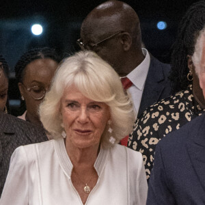 Camilla Parker Bowles, duchesse de Cornouailles, et le prince Charles lors de la fashion week de Kigali, à l'occasion de leur visite officielle au Rwanda. Le 23 juillet 2022 
