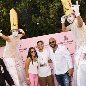 Exclusif - Nawel Debbouze avec son mari Fouad Ben Kouider, Achraf Hakimi - Inauguration de l'institut de beauté "Maison Nawel" à Marrakech au Maroc le 17 juin 2022. Sur 800 m2 d'espace intérieur et extérieur "Maison Nawel" est le plus grand salon de beauté au Maroc. Un institut dédié à la femme avec une expertise certaine sur l'ensemble des métiers de la beauté onglerie, coiffure, bar à sourcils, SPA et soins du corps et du visage. L'institut dispose également d'un salon privé VIP ainsi qu'un espace pour enfants afin d'occuper vos petits pendant que vous êtes chouchou par nos esthéticiennes beauté. Un concept store a également été pensé pour mettre en avant des pièces uniques de jeunes créateurs de tous bords, de différentes nationalités. © Rachid Bellak/Bestimage