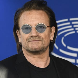 Au Parlement européen à Bruxelles, Belgique, le 10 octobre 2018. Bono a une réunion avec le président du Parlement européen pour y soutenir l'idée d'un nouveau partenariat entre l'Union européenne et l'Afrique. 
