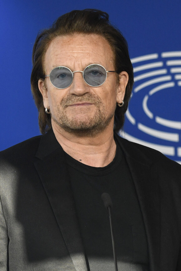 Au Parlement européen à Bruxelles, Belgique, le 10 octobre 2018. Bono a une réunion avec le président du Parlement européen pour y soutenir l'idée d'un nouveau partenariat entre l'Union européenne et l'Afrique. 