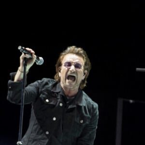 Concert du groupe U2 avec Bono au Royal Arena de Copenhague au Danemark le 29 septembre 2018. 