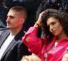 Marco Verratti et sa femme Jessica Aidi dans les tribunes lors des Internationaux de France de Tennis de Roland Garros 2022. Paris, le 5 juin 2022. © Dominique Jacovides/Bestimage 