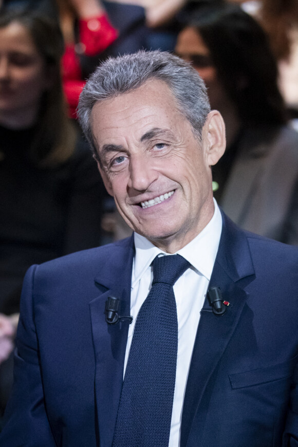 Exclusif - Nicolas Sarkozy - Enregistrement de l'émission "Le Grand Echiquier", diffusée le 1er juillet sur France 2. Le 21 mars 2022 © Cyril Moreau / Bestimage