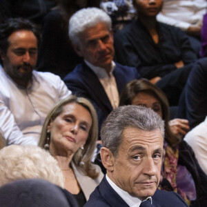 Exclusif - Nicolas Sarkozy, Claire Chazal - Enregistrement de l'émission "Le Grand Echiquier", diffusée le 1er juillet sur France 2. Le 21 mars 2022 © Cyril Moreau / Bestimage