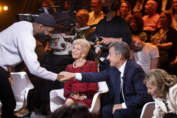 Exclusif - Hélène Carrère d'Encausse, Nicolas Sarkozy, Abd al Malik - Enregistrement de l'émission "Le Grand Echiquier", diffusée le 1er juillet sur France 2. Le 21 mars 2022 © Cyril Moreau / Bestimage