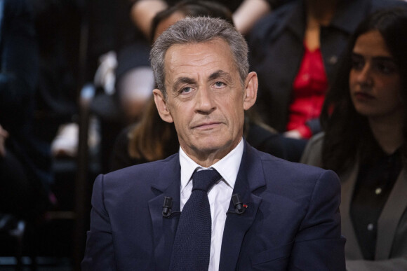 Exclusif - Nicolas Sarkozy - Enregistrement de l'émission "Le Grand Echiquier", diffusée le 1er juillet sur France 2. Le 21 mars 2022 © Cyril Moreau / Bestimage