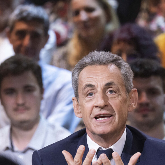 Exclusif - Nicolas Sarkozy - Enregistrement de l'émission "Le Grand Echiquier", diffusée le 1er juillet sur France 2. Le 21 mars 2022 © Cyril Moreau / Bestimage