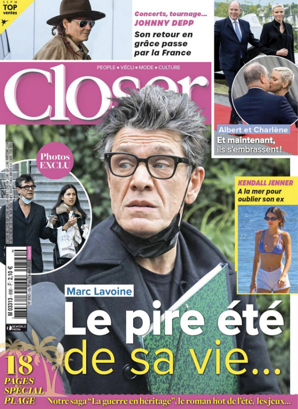 Couverture du nouveau numéro de "Closer" paru le 1er juillet 2022
