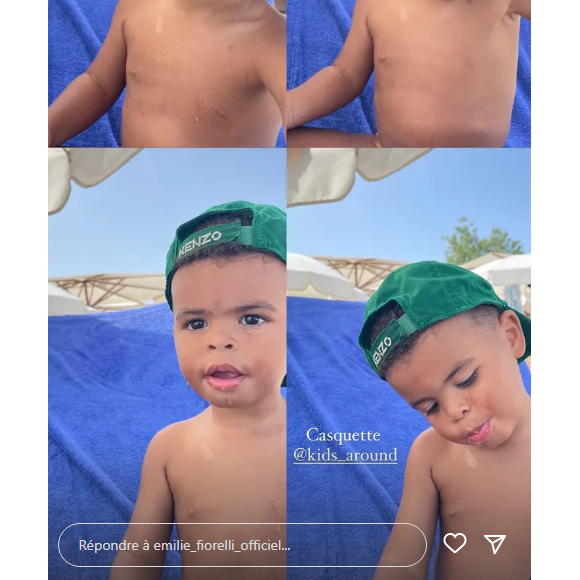 Emilie Fiorelli et son ex M'Baye Niang passent leurs vacances ensemble à Porto-Vecchio, en Cors, avec leurs deux enfants Louna (4 ans) et Farrell (2 ans) - Instagram