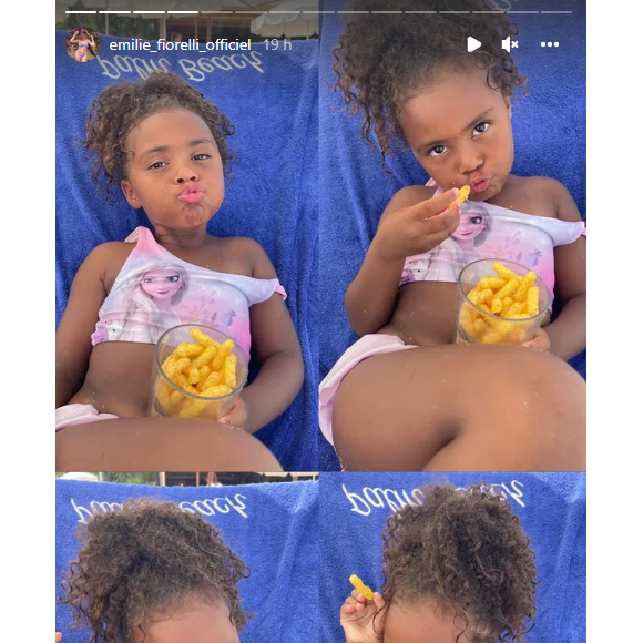 Emilie Fiorelli et son ex M'Baye Niang passent leurs vacances ensemble à Porto-Vecchio, en Cors, avec leurs deux enfants Louna (4 ans) et Farrell (2 ans) - Instagram