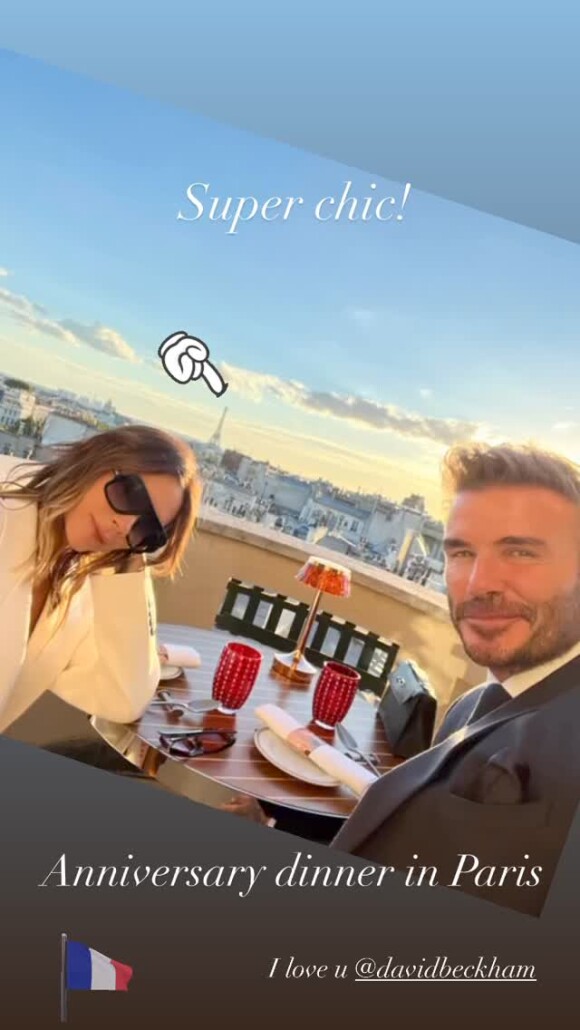 David et Victoria Beckham fêtent leur anniversaire de mariage à Paris.