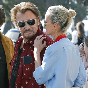 Johnny Hallyday avec sa femme Laeticia à Santa Monica