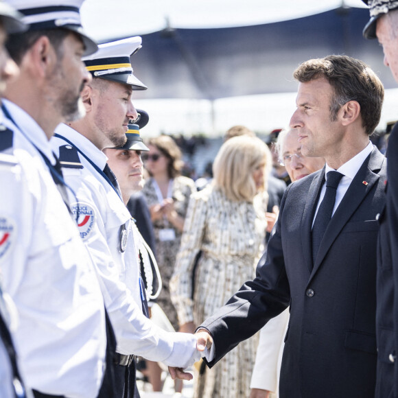 Le président Emmanuel Macron lors du défilé militaire du 14 Juillet à Paris. © Eliot Blondet / Pool / Bestimage 