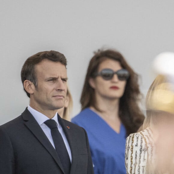 Le président Emmanuel Macron lors du défilé militaire du 14 Juillet à Paris. © Eliot Blondet / Pool / Bestimage 