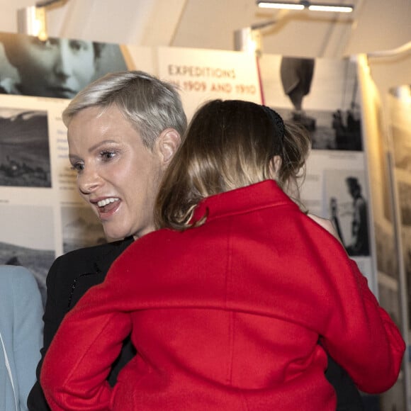 La princesse Charlene de Monaco porte la princesse Gabriella - Le prince Albert II de Monaco inaugure l'exposition l'exposition "Sailing the Sea of Science, Scientist and explorer. Prince Albert Ier and the early norwegian exploration of Svalbard " au Fram Museum à Oslo le 22 juin 2022.