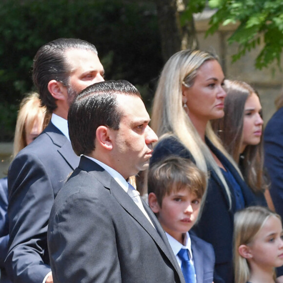 Vanessa Trump, Eric Trump, Ivanka Trump et son mari Jared Kushner Kushner et leurs enfants - Obsèques de Ivana Trump en l'église St Vincent Ferrer à New York. Le 20 juillet 2022 