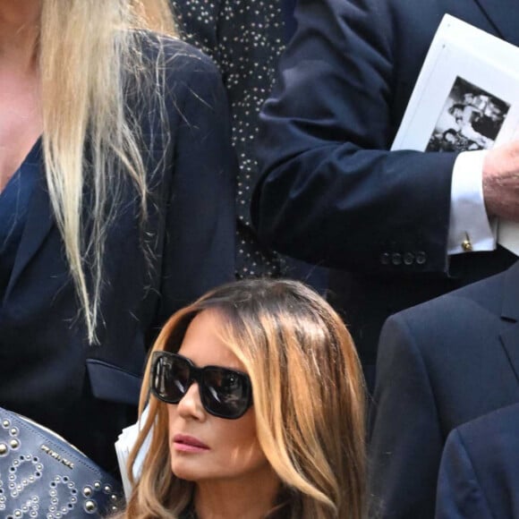 Donald Trump et sa femme Melania - Obsèques de Ivana Trump en l'église St Vincent Ferrer à New York. Le 20 juillet 2022