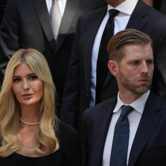 Ivanka Trump et son frère Eric Trump - Obsèques de Ivana Trump en l'église St Vincent Ferrer à New York. Le 20 juillet 2022 