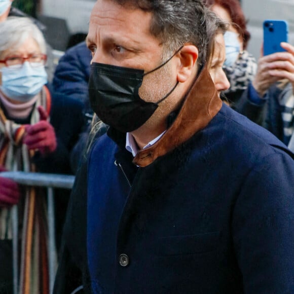 Arthur (Essebag) - Obsèques de Jean-Pierre Pernaut en la Basilique Sainte-Clotilde à Paris le 9 mars 2022. © Christophe Clovis / Bestimage