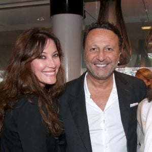 Mareva Galanter et Arthur au déjeuner de la finale Messieurs de France Télévision (jour 15) sur la terrasse de France Télévision lors des Internationaux de France de Tennis de Roland Garros 2022 à Paris, France, le 5 Juin 2022. © Bertrand Rindoff/Bestimage 