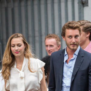 Pierre Casiraghi et sa femme Beatrice Borromeo - Soirée d'avant-mariage du Prince Ernst junior de Hanovre et de Ekaterina Malysheva, à la Brasserie Ernst August Brauhaus, à Hanovre. Allemagne, Hanovre, 7 juillet 2017. 