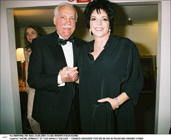 Michel Serrault et Liza Minnelli - Charles Aznavour fête ses 80 ans au Palais des congrés. Paris.
