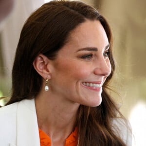 Kate Middleton en visite dans le quartier de Flankers à Montego Bay, à l'occasion de son voyage officiel en Jamaïque. Le 23 mars 2022.