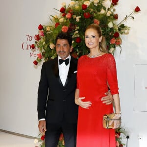 Adriana Karembeu enceinte et son mari André Ohanian - 70e édition du gala de la Croix Rouge monegasque à Monaco le 27 juillet 2018. © Dominique Jacovides/Bestimage