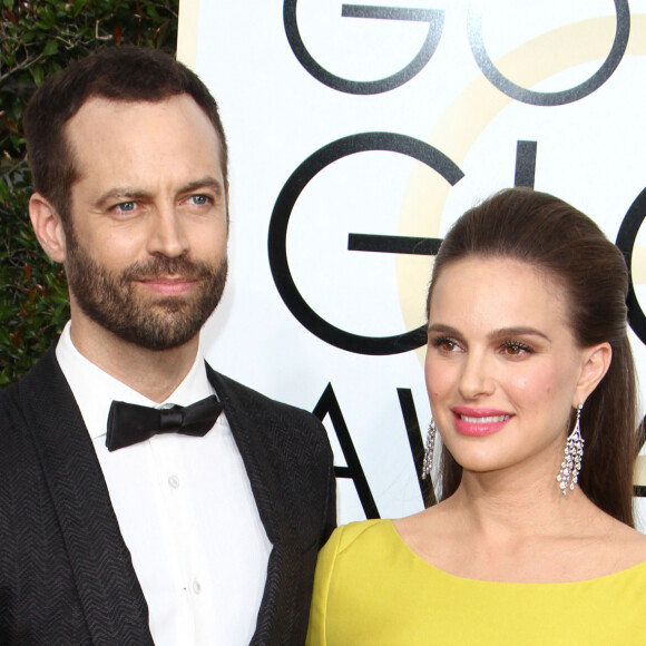 Benjamin Millepied et sa femme Natalie Portman (enceinte) - 74ème cérémonie annuelle des Golden Globe Awards à Beverly Hills. Le 8 janvier 2017 